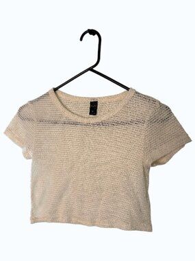 DAZY Women's Ivory Small Knit Crop Top